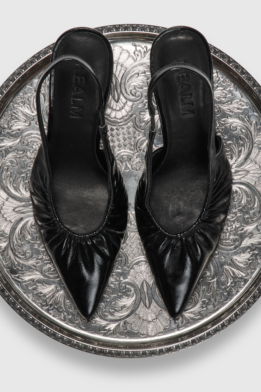 Cascade Slingbacks | Noir Gloss Leather