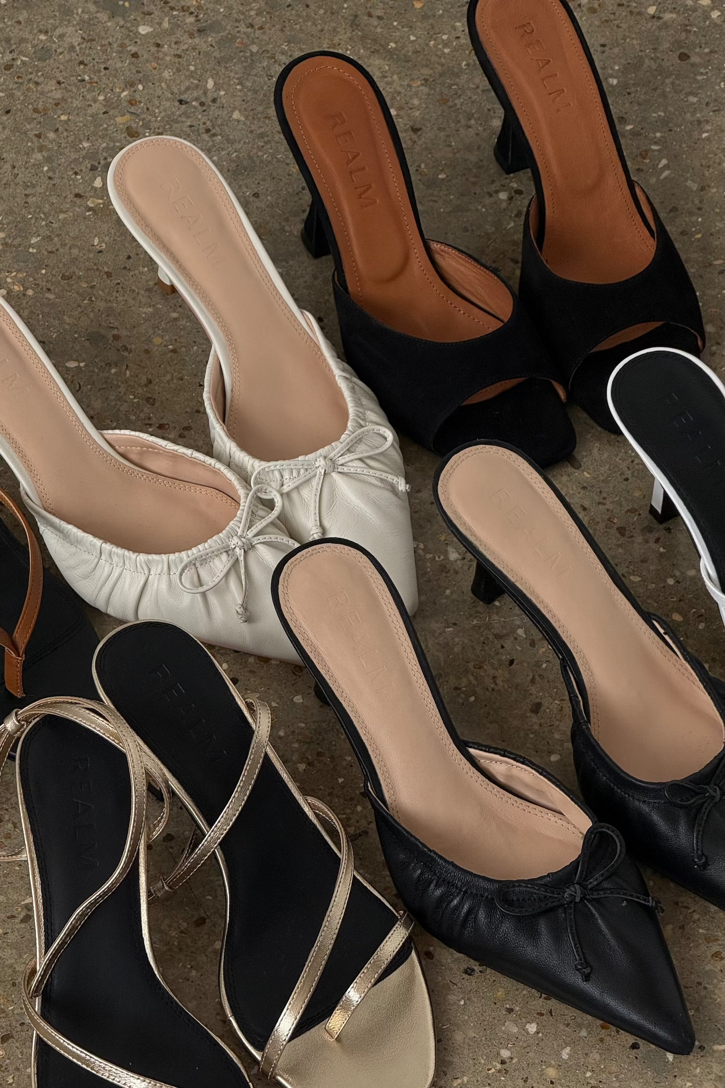 black suede mules
