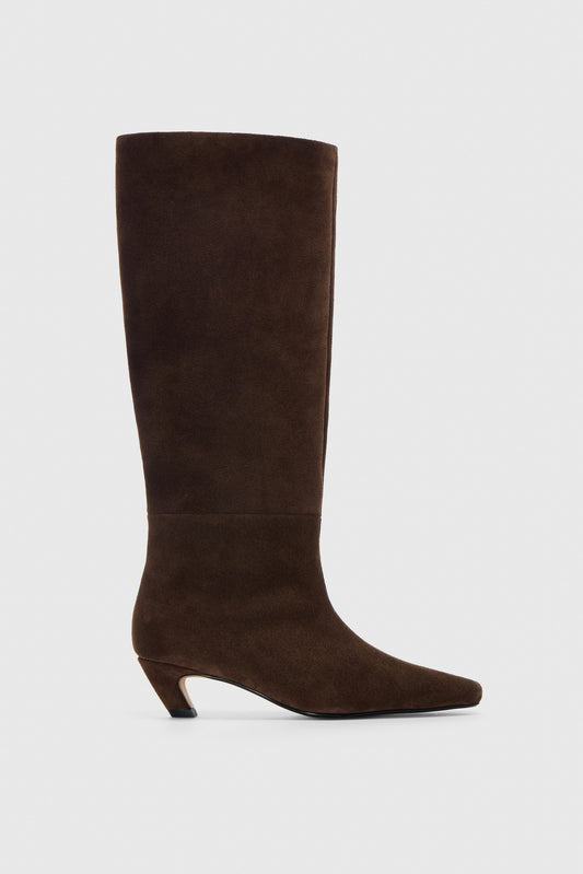 BROWN SUEDE KNEE HIGH BOOTS