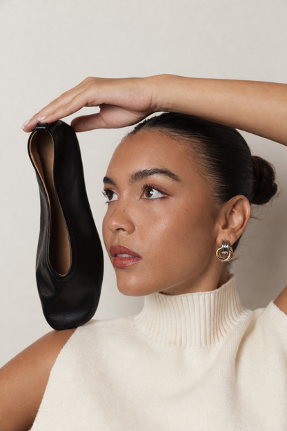 Cadence Ballet Flats | Noir Leather