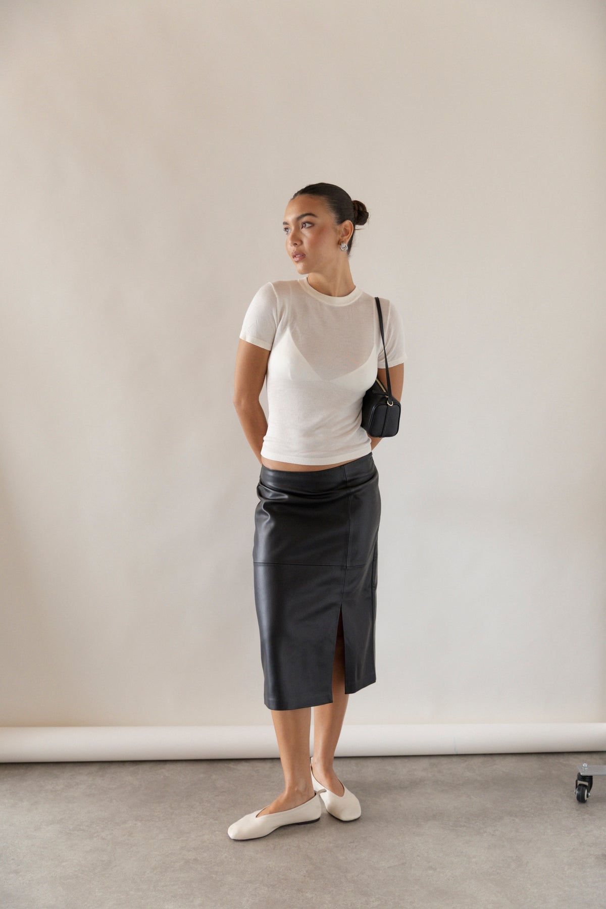 Cadence Ballet Flats | Ecru Leather