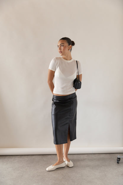 Cadence Ballet Flats | Ecru Leather