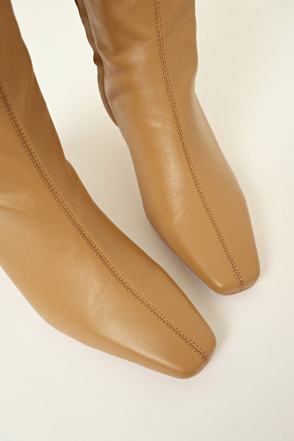 THE KNEE BOOTS | TOFFEE LEATHER