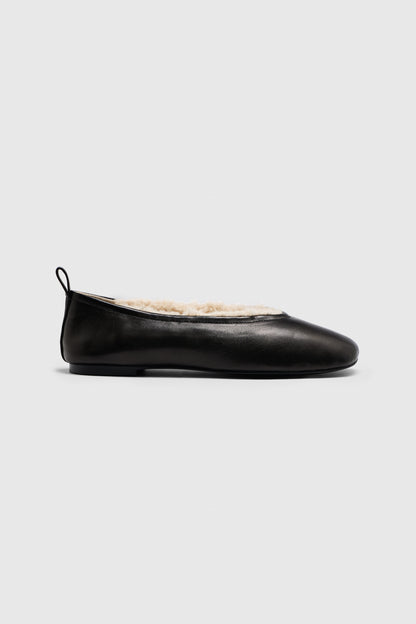 Cadence Ballet Flats | Noir Shearling