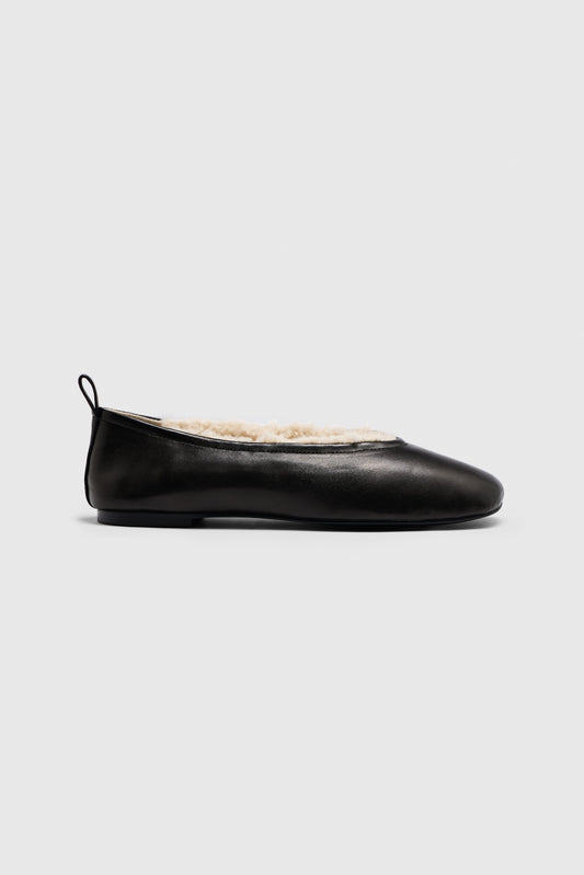 Cadence Ballet Flats | Noir Shearling