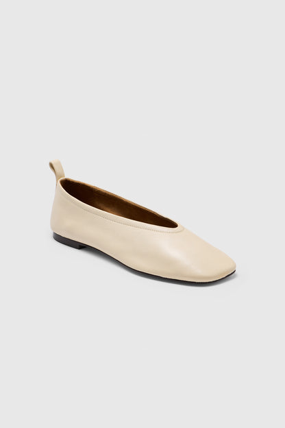 Cadence Ballet Flats | Ecru Leather