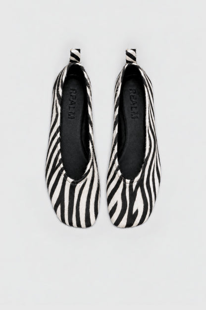 Cadence Ballet Flats | Zebra Pony