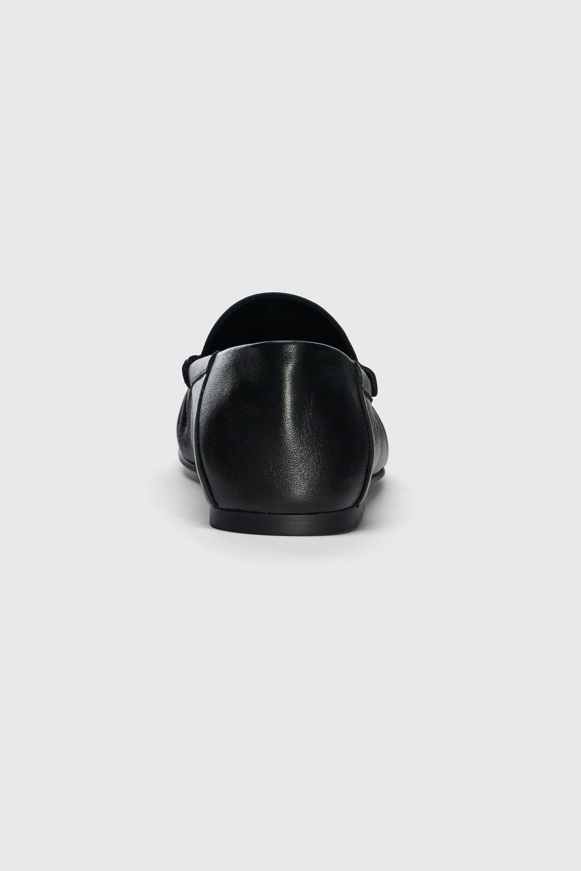 Black leather loafers