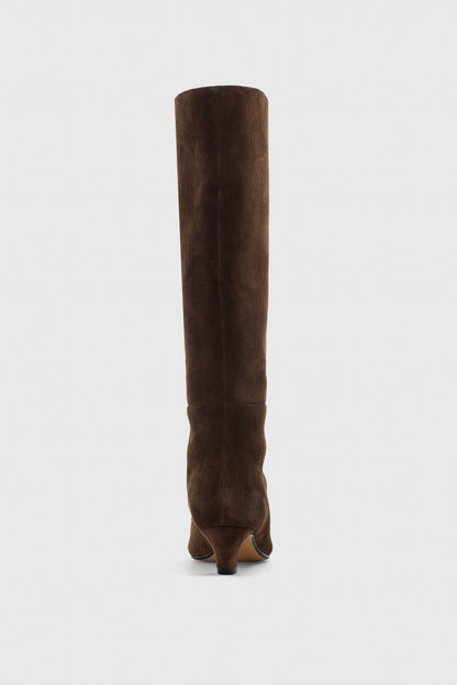 BROWN SUEDE KNEE HIGH BOOTS